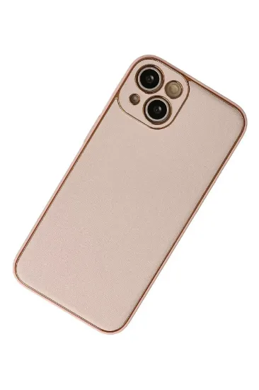 Newface iPhone 13 Kılıf Coco Deri Silikon Kapak - Pudra resmi