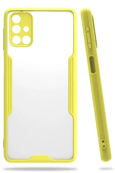 Newface Samsung Galaxy M31S Kılıf Platin Silikon - Sarı resmi