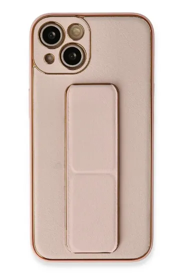 Newface iPhone 13 Kılıf Coco Deri Standlı Kapak - Pembe resmi