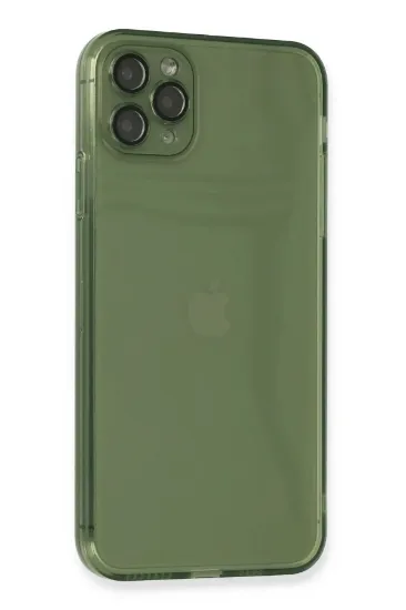 Newface iPhone 11 Pro Max Kılıf Fly Lens Silikon - Yeşil resmi