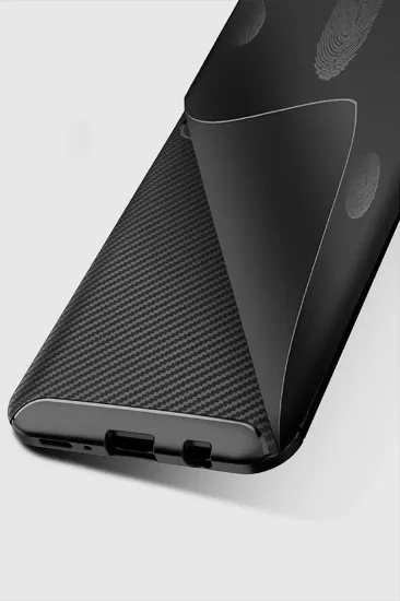 Newface Samsung Galaxy M30S Kılıf Auto Focus Karbon Kapak - Kahverengi resmi