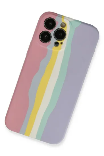 Newface iPhone 13 Pro Kılıf Ebruli Lansman Silikon - Pembe-Lila resmi