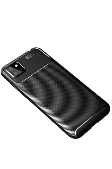 Newface Huawei Y5P Kılıf Auto Focus Karbon Kapak - Siyah resmi