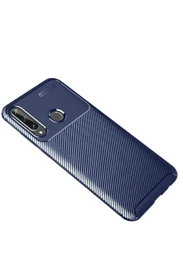 Newface Huawei Y6P Kılıf Auto Focus Karbon Kapak - Lacivert resmi
