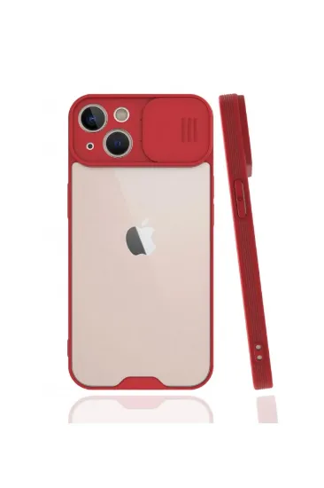 Newface iPhone 13 Mini Kılıf Platin Kamera Koruma Silikon - Kırmızı resmi