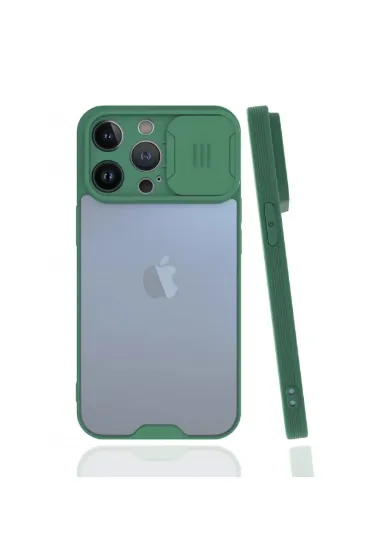 Newface iPhone 13 Pro Max Kılıf Platin Kamera Koruma Silikon - Yeşil resmi