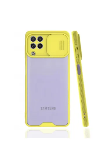 Newface Samsung Galaxy A22 Kılıf Platin Kamera Koruma Silikon - Sarı resmi