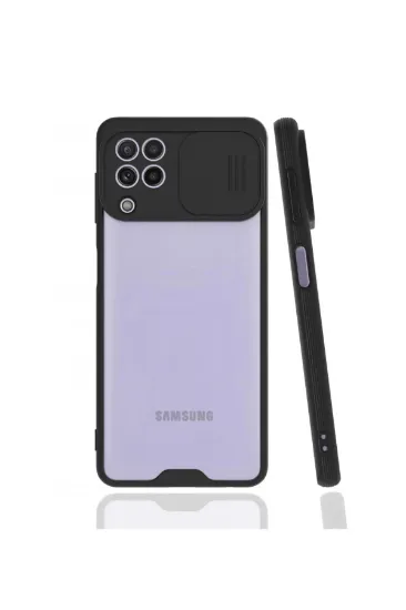 Newface Samsung Galaxy A22 Kılıf Platin Kamera Koruma Silikon - Siyah resmi