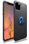 Newface iPhone 11 Pro Max Kılıf Range Yüzüklü Silikon - Siyah-Mavi resmi
