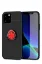Newface iPhone 12 Kılıf Range Yüzüklü Silikon - Siyah-Kırmızı resmi