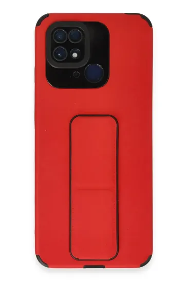 Newface Xiaomi Redmi 10C Kılıf Mega Standlı Silikon - Kırmızı resmi