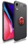 Newface iPhone XR Kılıf Range Yüzüklü Silikon - Siyah-Kırmızı resmi