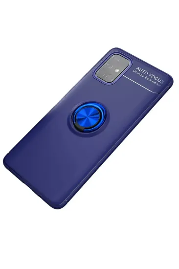 Newface Samsung Galaxy M31S Kılıf Range Yüzüklü Silikon - Mavi resmi