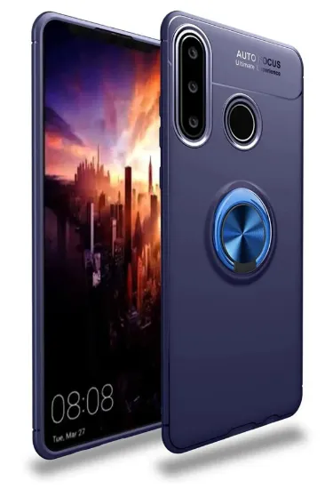 Newface Huawei Y6P Kılıf Range Yüzüklü Silikon - Mavi resmi