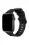 Newface Apple Watch 38mm KR408 Çizgili Silikon Kordon - Siyah resmi