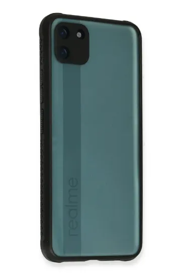 Newface Realme C11 Kılıf Miami Şeffaf Silikon - Siyah resmi