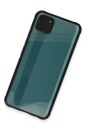 Newface Realme C11 Kılıf Miami Şeffaf Silikon - Siyah resmi