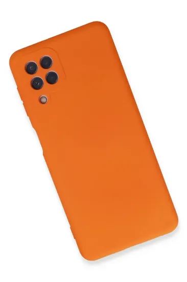 Newface Samsung Galaxy A22 Kılıf Nano içi Kadife Silikon - Turuncu resmi