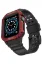 Newface Apple Watch 42mm KR401 Silikon Kordon - Siyah-Kırmızı resmi