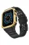 Newface Apple Watch 42mm KR401 Silikon Kordon - Siyah-Gold resmi