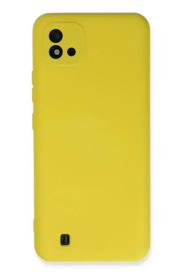 Newface Realme C11 2021 Kılıf Nano içi Kadife Silikon - Sarı resmi