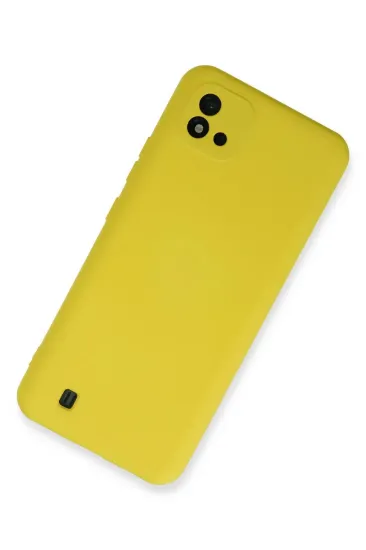 Newface Realme C11 2021 Kılıf Nano içi Kadife Silikon - Sarı resmi