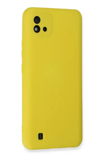 Newface Realme C11 2021 Kılıf Nano içi Kadife Silikon - Sarı resmi