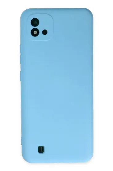 Newface Realme C11 2021 Kılıf Nano içi Kadife Silikon - Mavi resmi