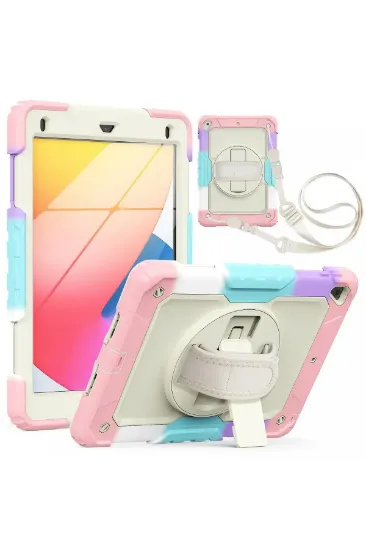 Newface iPad 5 Air 9.7 Kılıf Tablet Rainbow Kapak - Pembe resmi