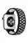 Newface Apple Watch 38mm Ayarlı Delikli Silikon Kordon - Siyah-Beyaz resmi