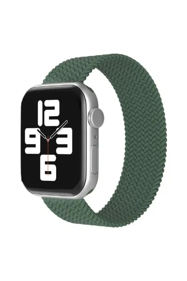 Newface Apple Watch 38mm Ayarlı Solo Silikon Kordon - Haki Yeşil resmi