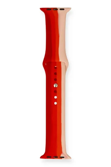 Newface Apple Watch 38mm Gökkuşağı Org Kordon - Bordo-Krem resmi