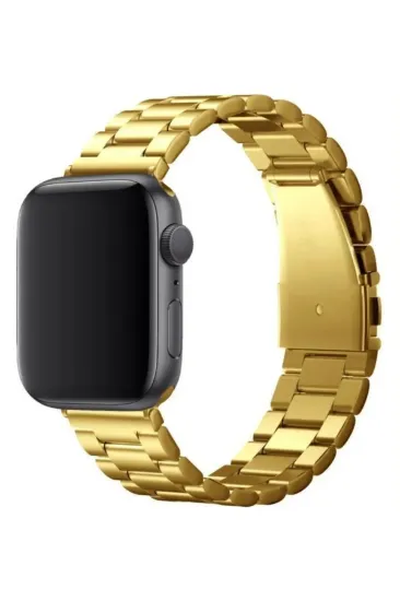 Newface Apple Watch 42mm Metal Baklalı Kordon - Gold resmi