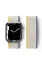 Newface Apple Watch 38mm Hasırlı Cırtcırtlı Kordon - Sarı-Beyaz resmi