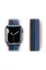 Newface Apple Watch 38mm Hasırlı Cırtcırtlı Kordon - Siyah-Mavi resmi