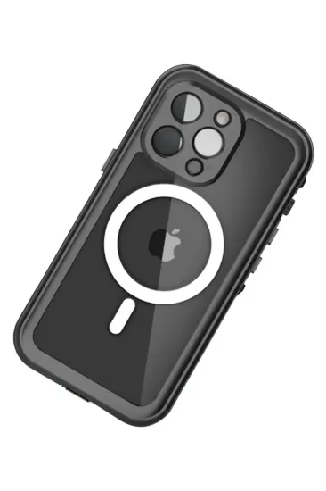 Newface iPhone 13 Pro Kılıf Red Pepper Magneticsafe Su Geçirmez Kılıf - Siyah-Gri resmi