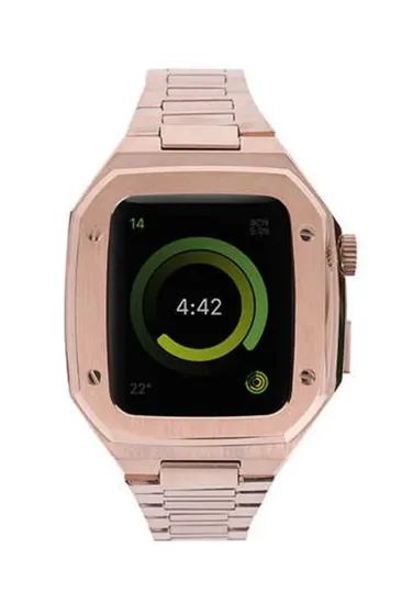 Newface Apple Watch 44mm Metal Petek Kasalı Kordon - Rose Gold resmi
