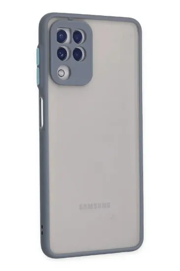 Newface Samsung Galaxy A22 Kılıf Montreal Silikon Kapak - Gri resmi