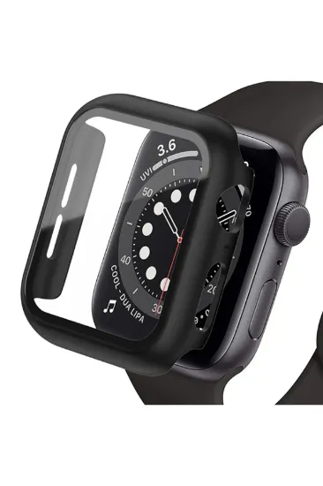 Newface Apple Watch Ultra 49mm Camlı Kasa Ekran Koruyucu - Siyah resmi