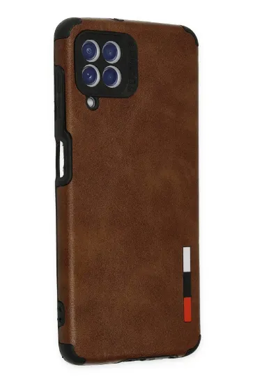 Newface Samsung Galaxy A22 Kılıf Loop Deri Silikon - Kahverengi resmi