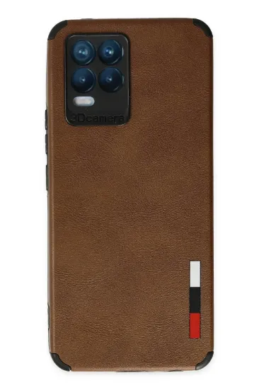 Newface Realme 8 Kılıf Loop Deri Silikon - Kahverengi resmi