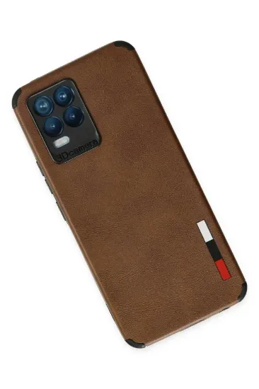Newface Realme 8 Kılıf Loop Deri Silikon - Kahverengi resmi