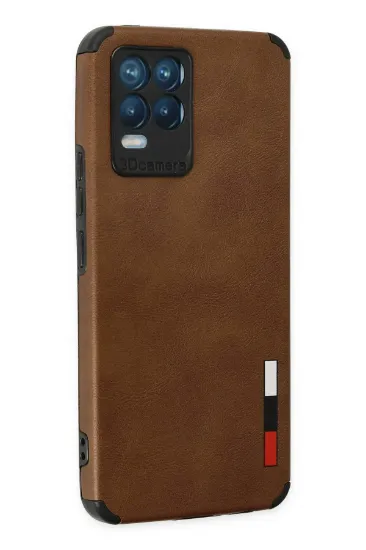 Newface Realme 8 Kılıf Loop Deri Silikon - Kahverengi resmi