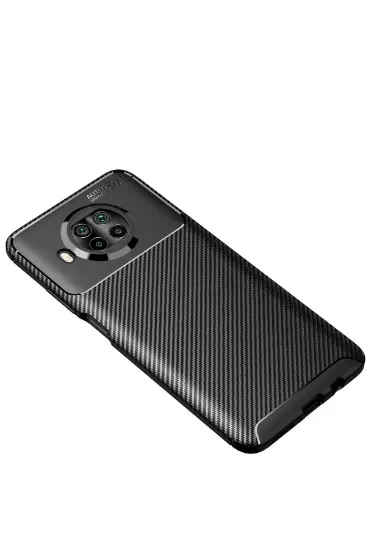 Newface Xiaomi Mi 10T Lite Kılıf Auto Focus Karbon Kapak - Siyah resmi