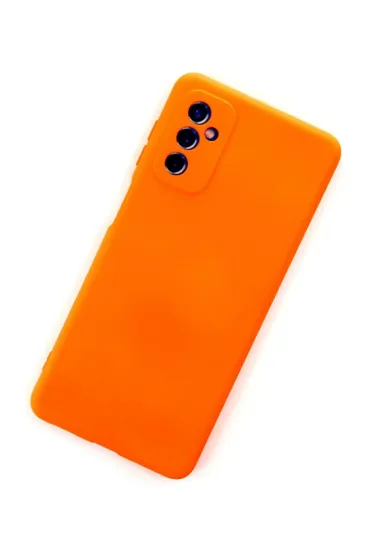 Newface Samsung Galaxy M52 5G Kılıf Nano içi Kadife Silikon - Turuncu resmi