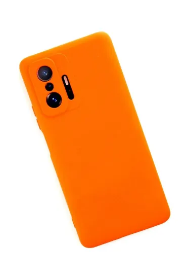 Newface Xiaomi Mi 11T Pro Kılıf Nano içi Kadife Silikon - Turuncu resmi