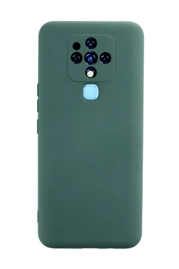 Newface Tecno Camon 16 Kılıf Nano içi Kadife Silikon - Koyu Yeşil resmi
