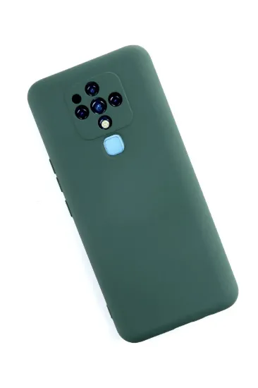 Newface Tecno Camon 16 Kılıf Nano içi Kadife Silikon - Koyu Yeşil resmi