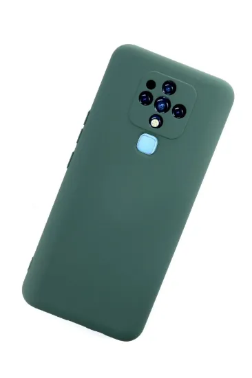 Newface Tecno Camon 16 Kılıf Nano içi Kadife Silikon - Koyu Yeşil resmi