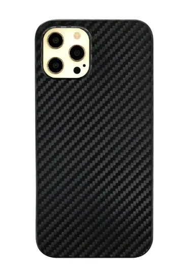 Newface iPhone 12 Pro Max Kılıf Karbon PP Silikon - Siyah resmi